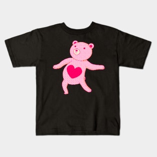 Pink dancing bear retro Kids T-Shirt